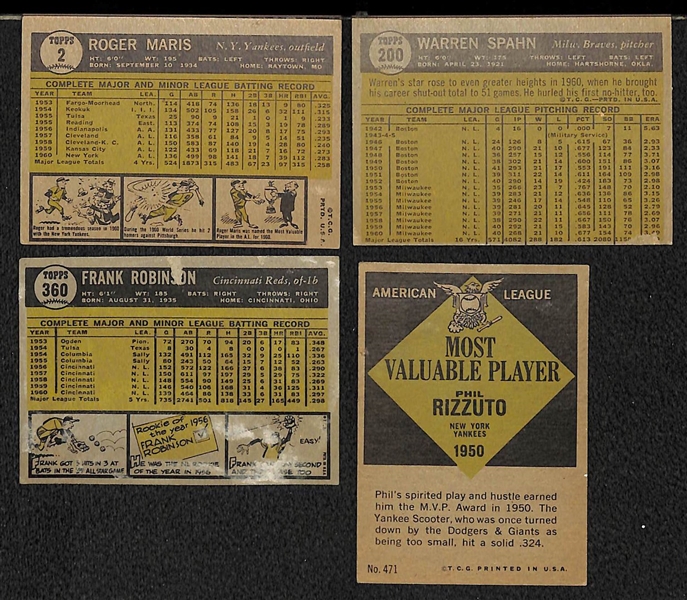 Lot Of 40 1961 Topps Baseball Cards w. Maris