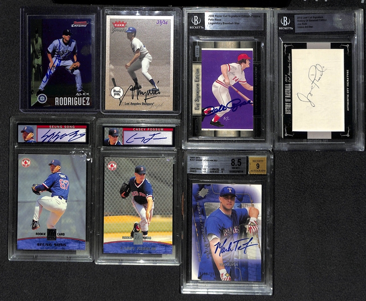 Lot Of 7 Baseball Autograph Cards w. Alex Rodriguez