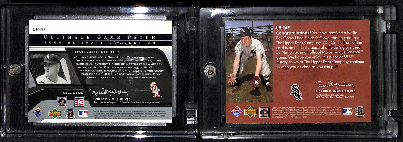 Lot Of 2 Nellie Fox Glove & Patch Relic Cards