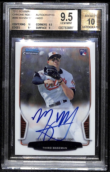 2013 Bowman Chrome Manny Machado Autograph Rookie Card - BGS 9.5