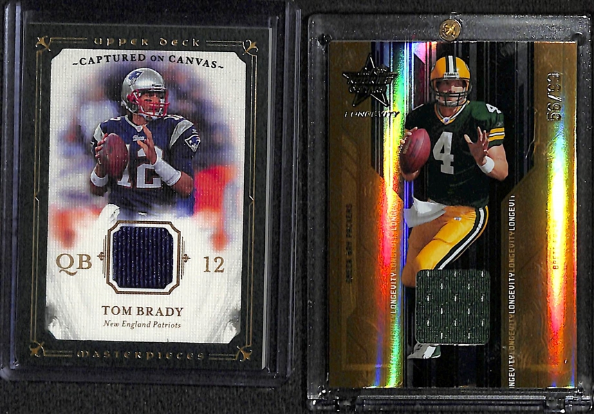 Lot Of 20 Football Autograph & Relic Cards w. Brady & Favre
