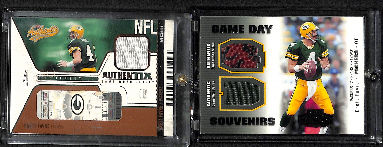 Lot Of 20 Football Autograph & Relic Cards w. Brady & Favre