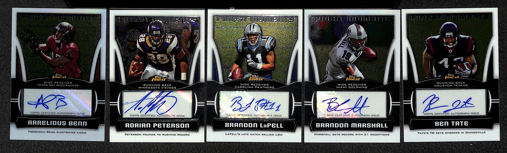 2010 Topps Finest Moments Complete Autograph Card Set w. A.Peterson