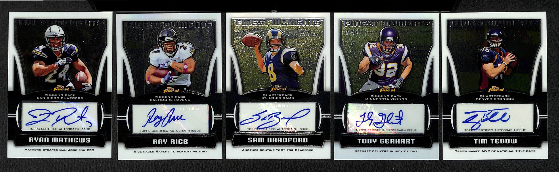 2010 Topps Finest Moments Complete Autograph Card Set w. A.Peterson