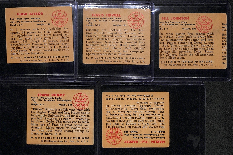 Lot Of 19 1950 Bowman Football Cards w. Hugh Taylor