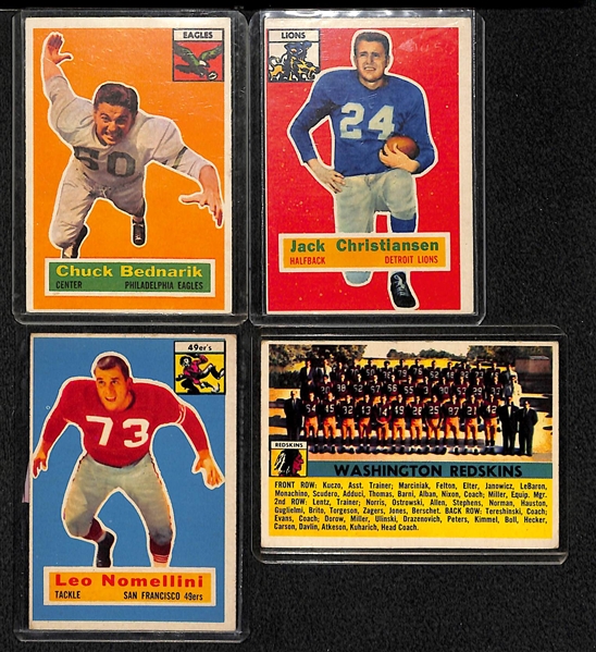 Lot Of 21 1956 Topps Football Cards w. Chuck Bednarik