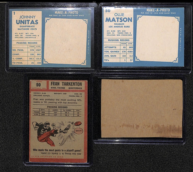 Lot Of 11 1961-1962 Football Cards w. Johnny Unitas