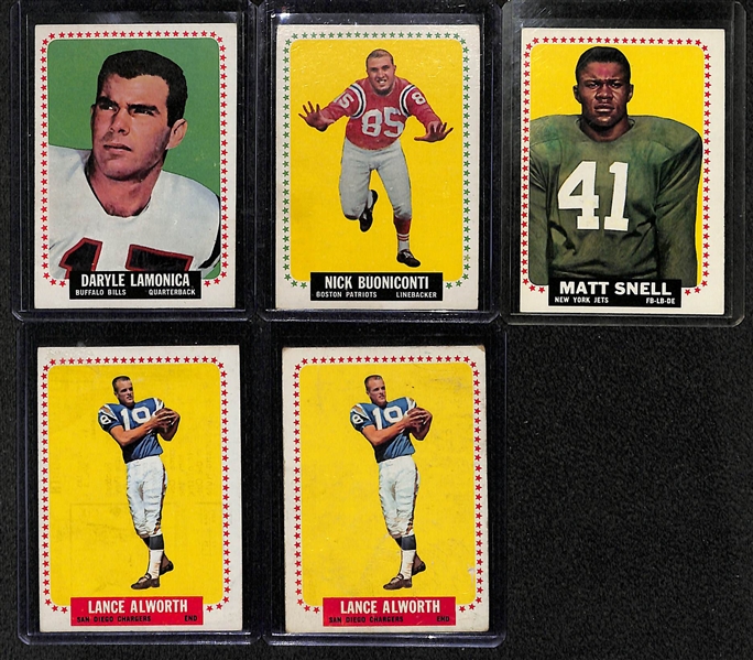 Lot Of 5 1964 Topps Football Cards w. LaMonica