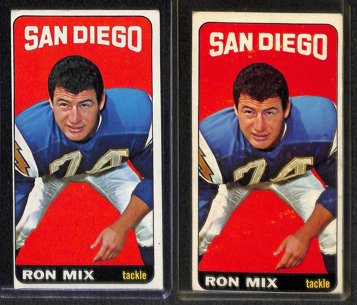 Lot Of 15 1965 Topps Football Tall Boy Card w. Lamonica