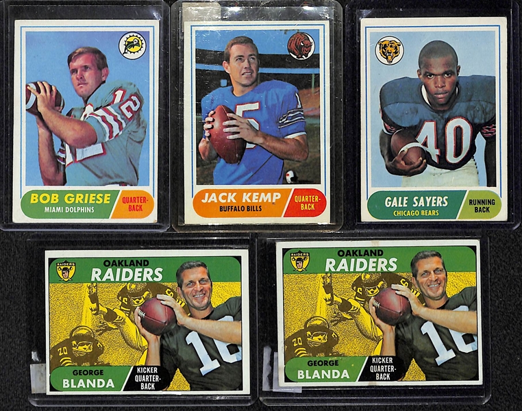 Lot Of 5 1968 Topps Football Cards w. Griese RC