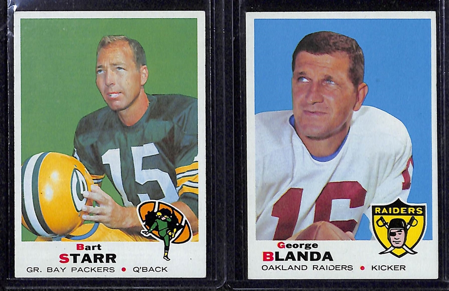 Lot Of 7 1969 Topps Football Cards w. Sayers