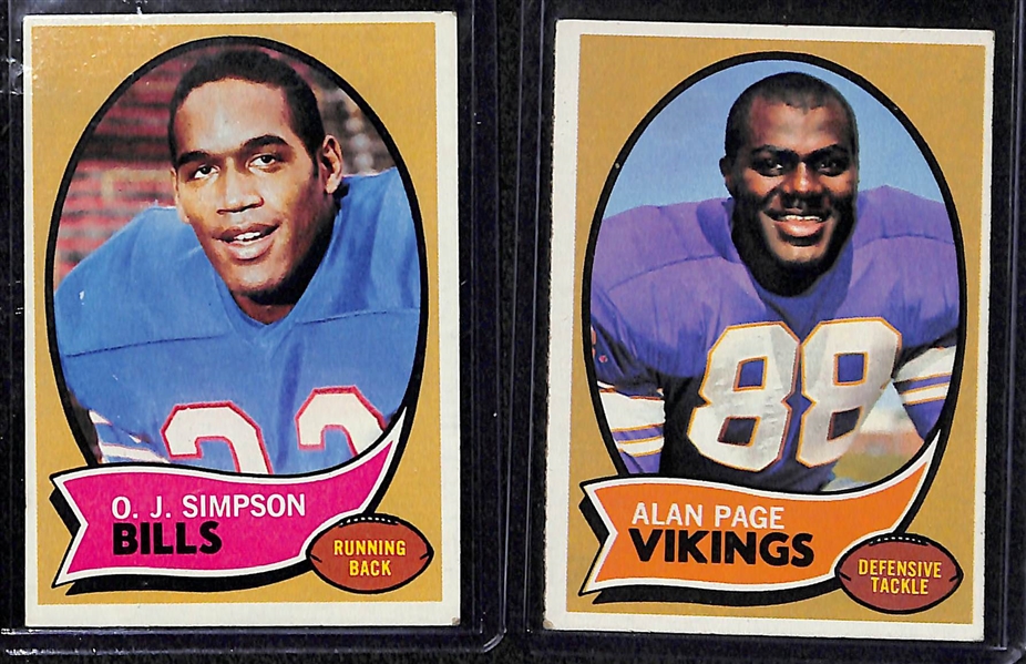 Lot Of 5 1970 Topps Football Cards w. Namath