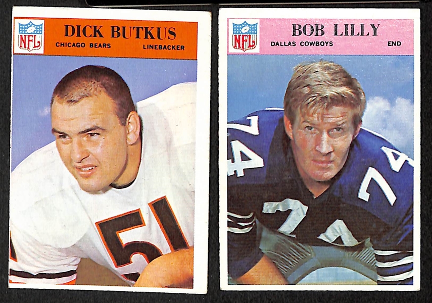 Lot of 107 1966 Philadelphia Assorted Football Cards w. Dick Butkus