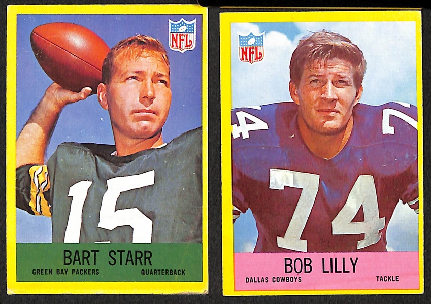 Lot of 105 1967 Philadelphia Assorted Football Cards w. Bart Starr