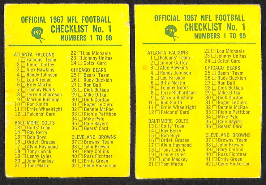 Lot of 105 1967 Philadelphia Assorted Football Cards w. Bart Starr