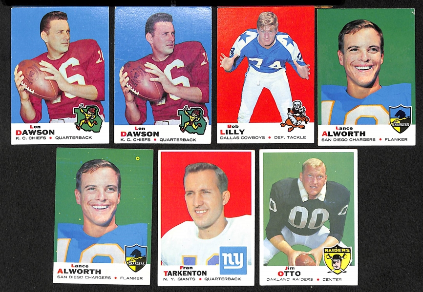 Lot of 46 1969 Topps Assorted Football Cards w. Len Dawson (x2)