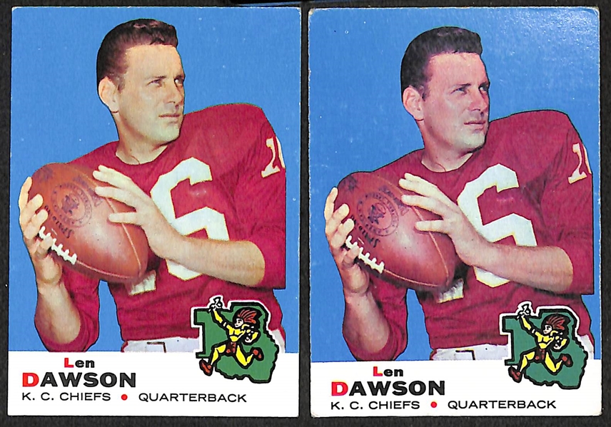 Lot of 46 1969 Topps Assorted Football Cards w. Len Dawson (x2)