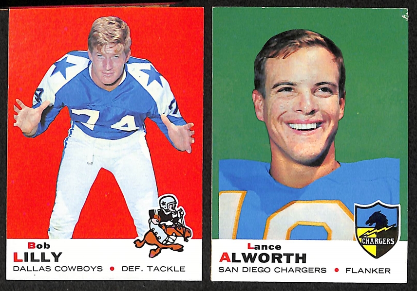 Lot of 46 1969 Topps Assorted Football Cards w. Len Dawson (x2)