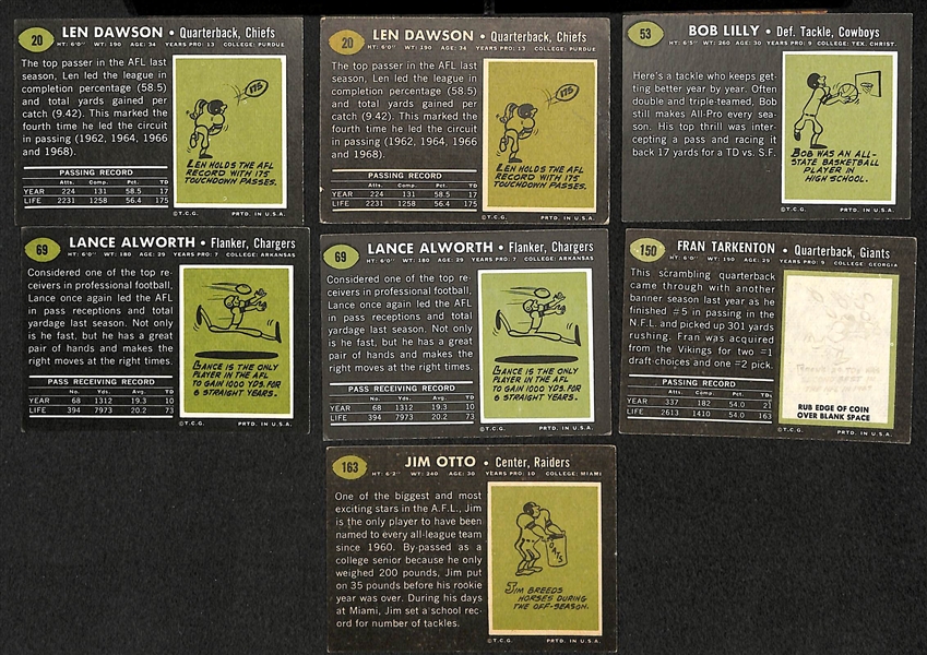 Lot of 46 1969 Topps Assorted Football Cards w. Len Dawson (x2)