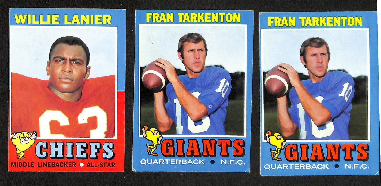 Lot of 146 1971/1972 Assorted Topps Football Cards