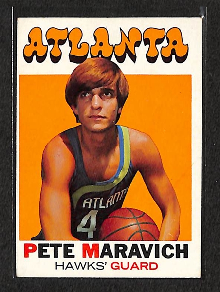 Lot of 6 Topps Sports Cards from 1971-72 w. Maravich
