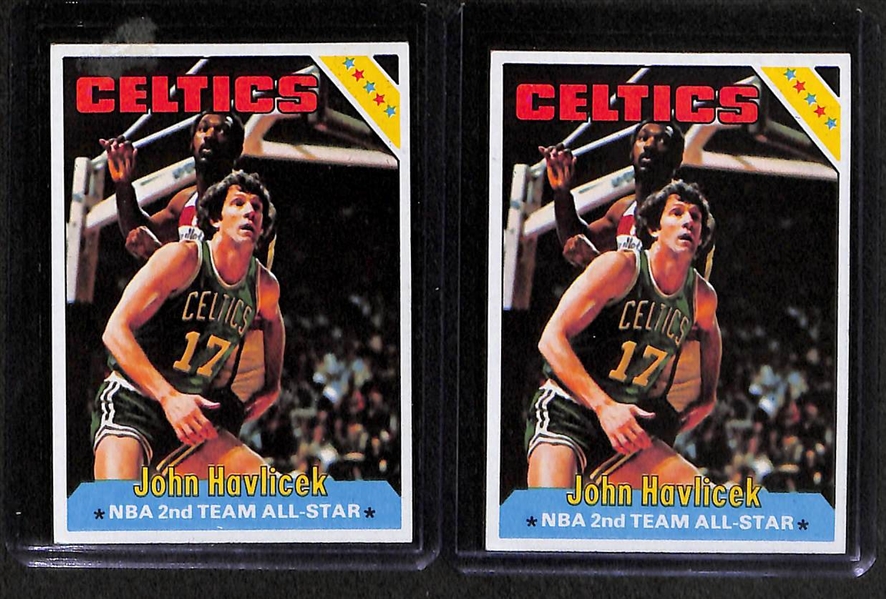Lot of 22 1975-76 Topps Assorted Basketball Cards w. Maravich x3 and Moses Malone Rookie Card
