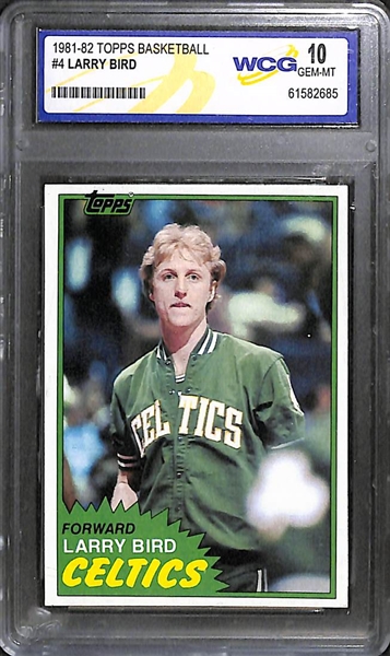 Lot of 5 1981-82 Topps Basketball Cards w. Larry Bird, Magic Johnson, & 3 Blank Back Cards