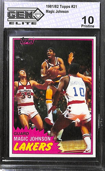 Lot of 5 1981-82 Topps Basketball Cards w. Larry Bird, Magic Johnson, & 3 Blank Back Cards