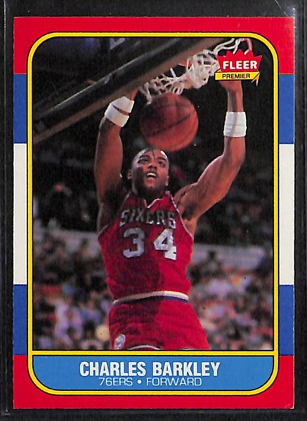 Lot of 6 Great Basketball Stars Cards w. 1986 Fleer Charles Barkley Rookie Card