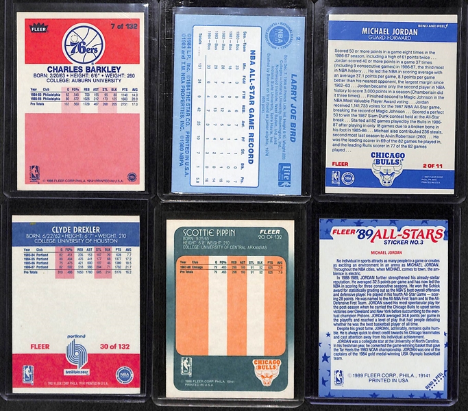 Lot of 6 Great Basketball Stars Cards w. 1986 Fleer Charles Barkley Rookie Card