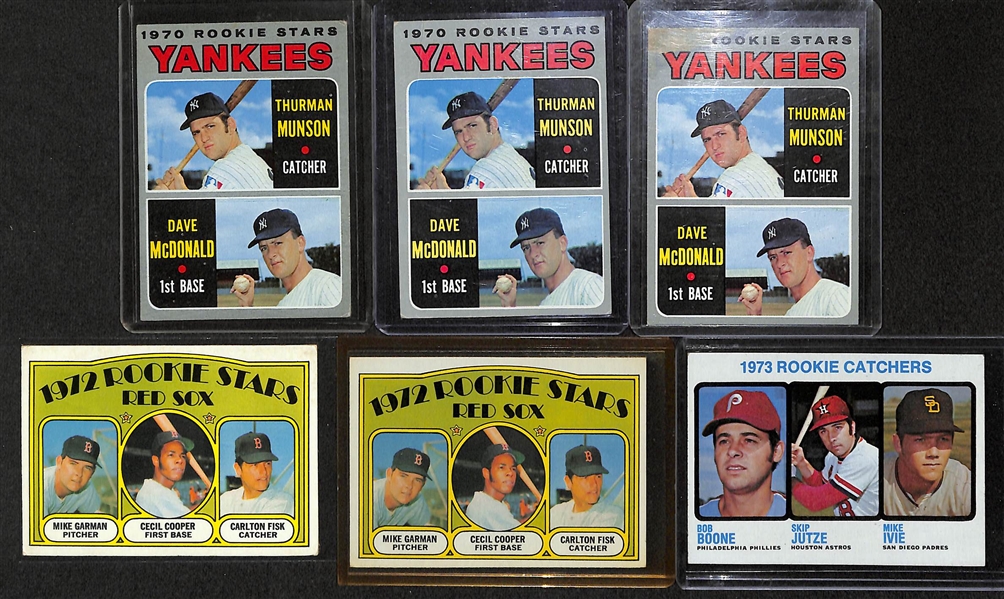 Lot of 6 early-1970s Topps Rookie Catcher Cards w. Munson x3