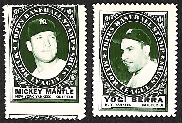 Lot of Approx 95 - 1961 Topps Stamps - Assorted w. Mickey Mantle