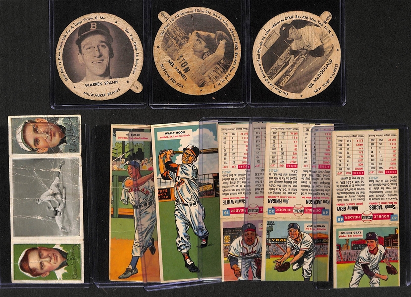 Vintage Variety Lot - 1950s Dixie Lids, 1955 Double Headers, & 1912 Hassan Triple Folder