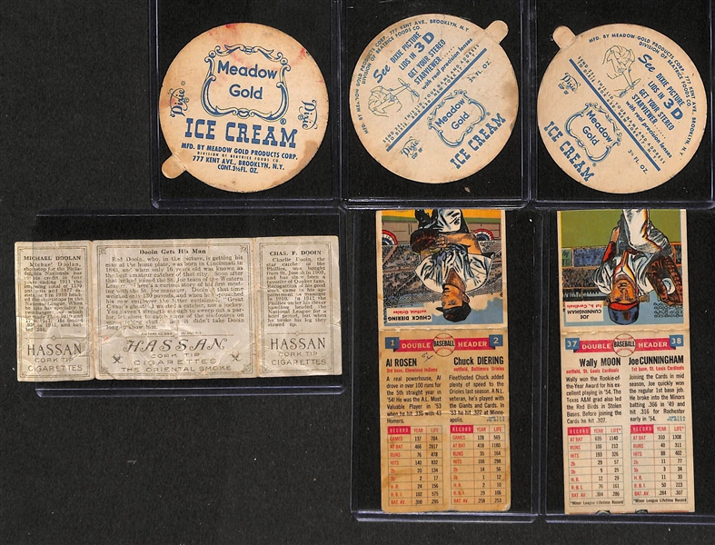 Vintage Variety Lot - 1950s Dixie Lids, 1955 Double Headers, & 1912 Hassan Triple Folder