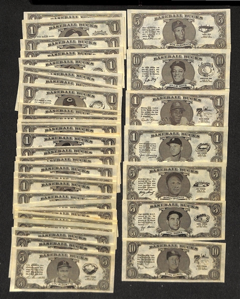 34 Different - 1962 Topps Baseball Bucks w. Stan Musial