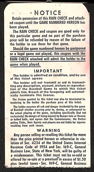 1961 World Series Ticket Stub - Game 1 - Bleachers - Yankees Version
