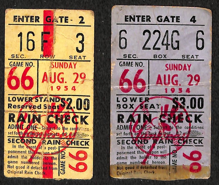 Assortment of Approximately 65 Professional Baseball Ticket Stubs from Mid 1950s to Early 1990s - Includes 1957 WS Stub