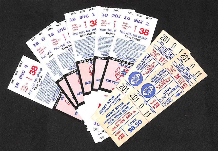 Assortment of Approximately 85 UNUSED Tickets from Multi Sporting Events  - All Professional New York Teams - Mid 1970s Through Mid 1980s