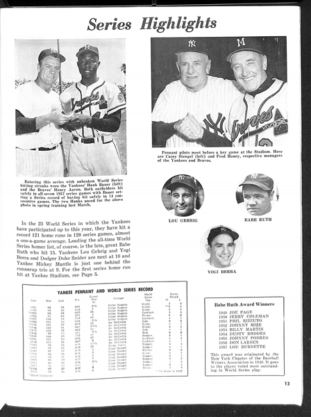 1958 World Series Program (Yankees vs. Braves)