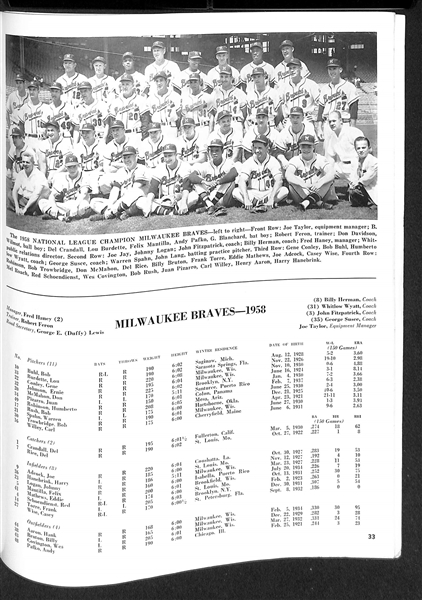 1958 World Series Program (Yankees vs. Braves)