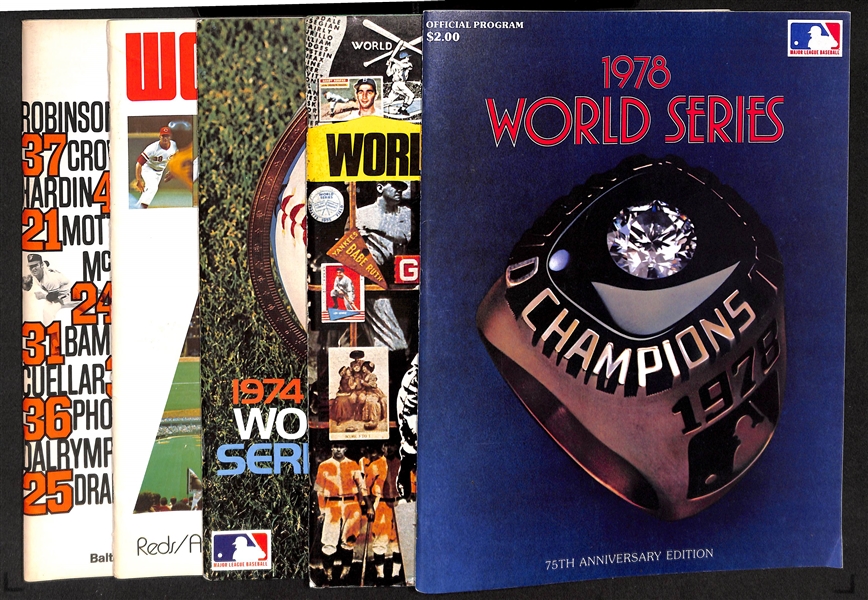 Lot Of 5 1970's World Series Programs w. 1978 Edition