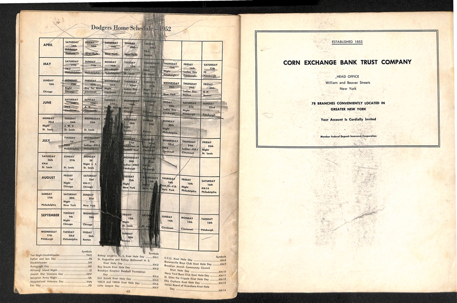 1951 & 1952 Dodgers Yearbooks