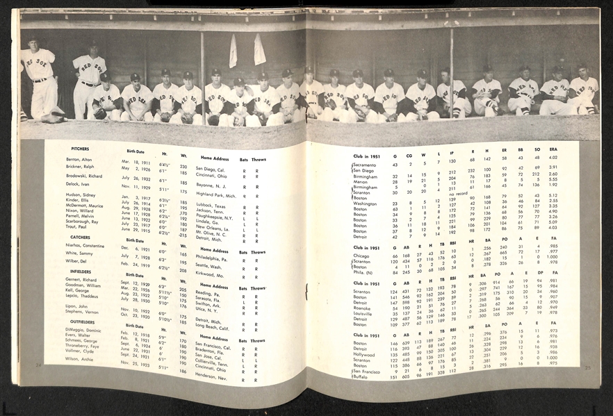 1951 Giants & 1952 Red Sox Yearbooks