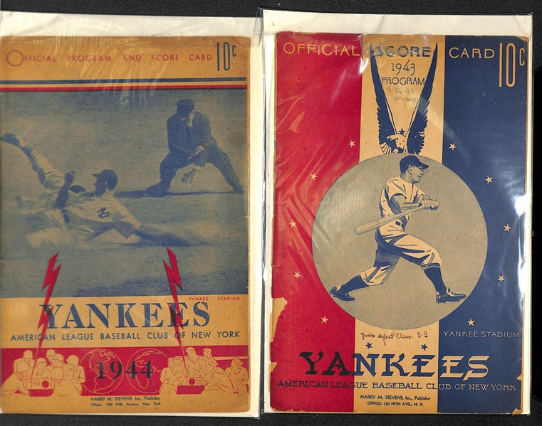 Lot Of 20 Yankees Scorecards From 1943-1958