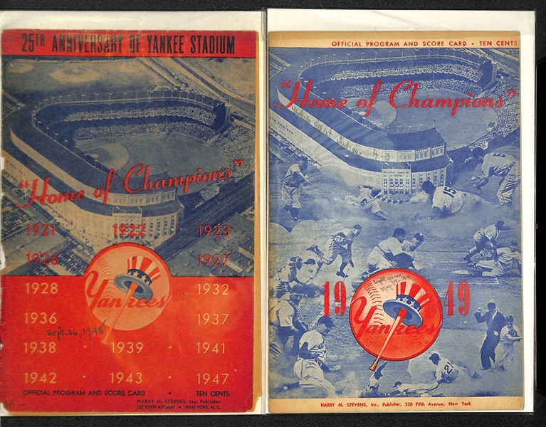 Lot Of 20 Yankees Scorecards From 1943-1958