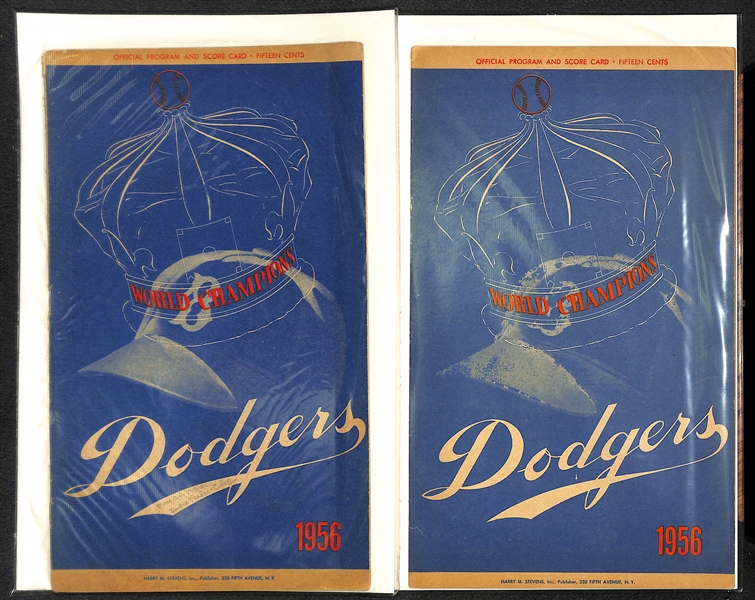 Lot Of 14 Brooklyn Dodgers & 4 Giants Scorecards (1943-1957)