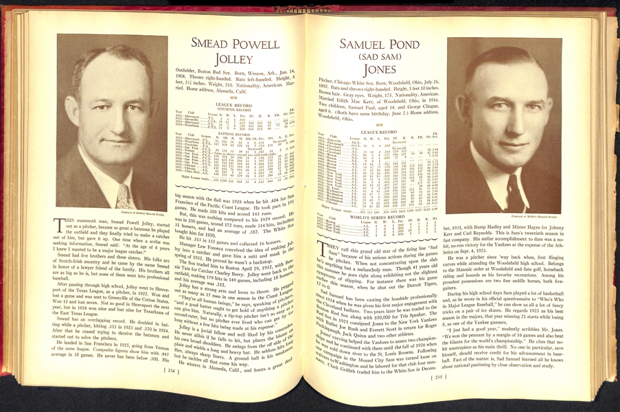 1933 Who's Who In Major League Baseball Hardback Book