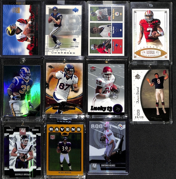 Lot Of 11 Football Stars Rookie & Parallel Cards w. Tom Brady
