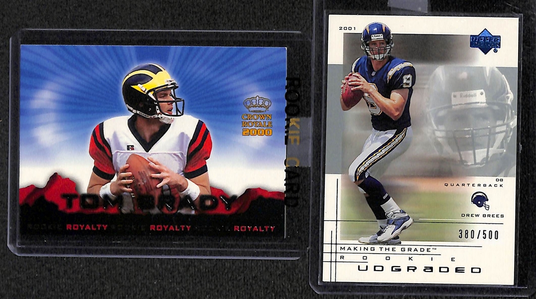 Lot Of 11 Football Stars Rookie & Parallel Cards w. Tom Brady