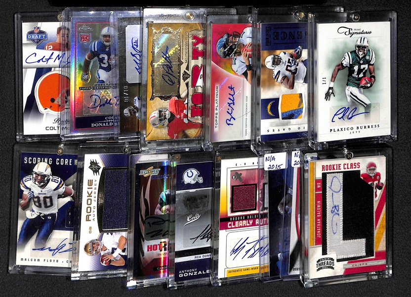 Lot Of 15 Football Autograph Cards w. Burress 1/1